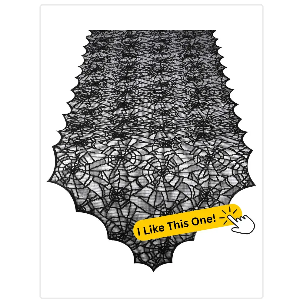 ibhor Halloween Table Runner with Spider Web Lace