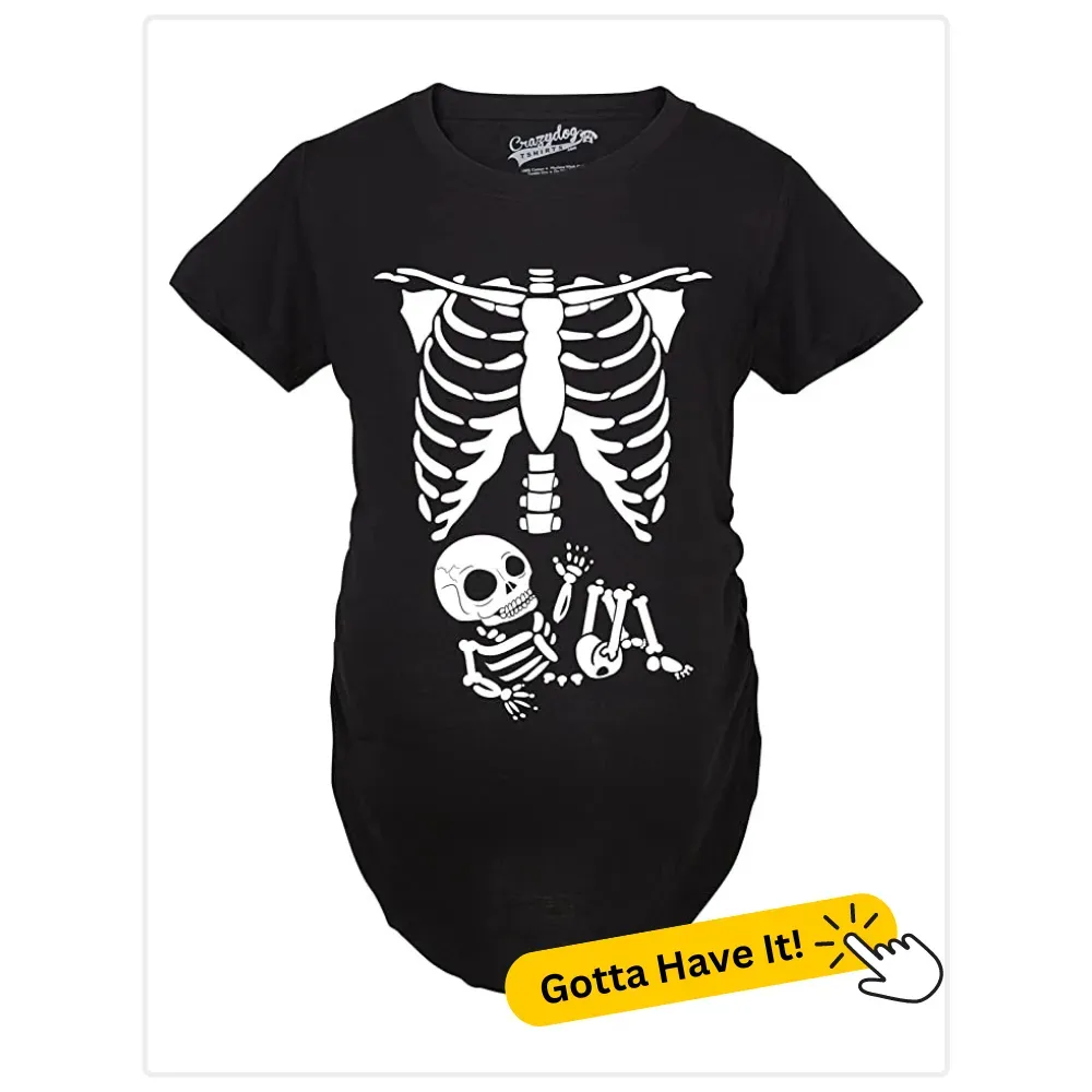 Crazy Dog T-Shirts Maternity Skeleton Baby T Shirt!