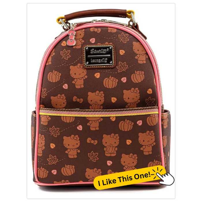 Loungefly Sanrio Hello Kitty Pumpkin Spice Adult Women's Convertible Mini Backpack Purse
