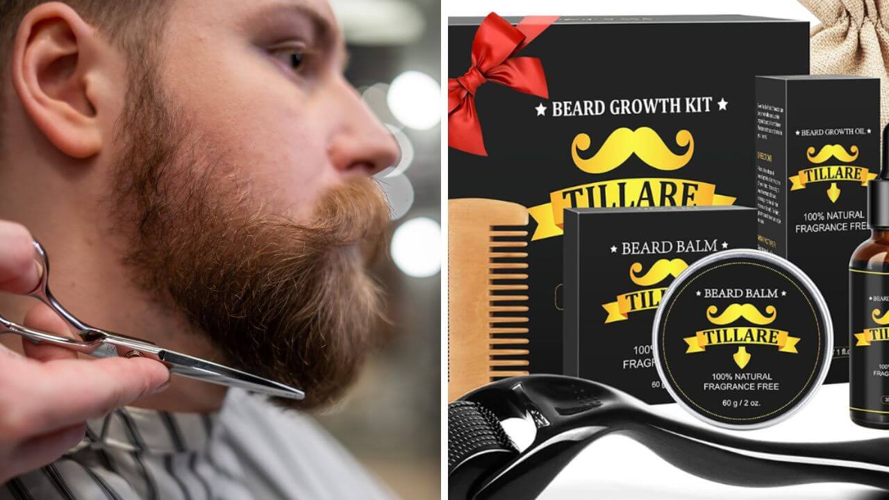 Beard Trim and Beard Roller Growth Kit